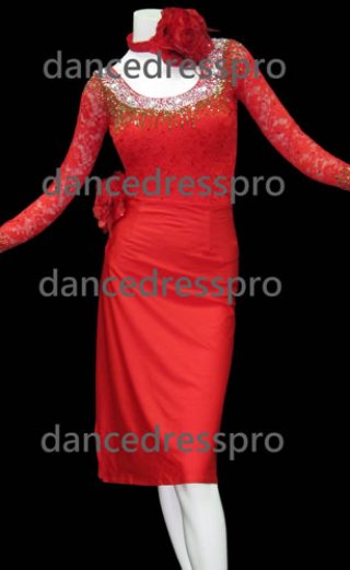 レッド（ラテン） - 社交ダンス ドレスのアリス