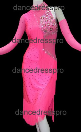 美品ピンク色のラテンダンスドレス 美品ピンク色のラテンダンスドレス