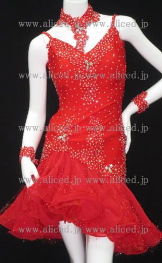 レッド（ラテン） - 社交ダンス ドレスのアリス