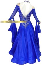 画像2: 社交ダンス モダンドレス 3194タイプ【パールシルク使用】 (2)